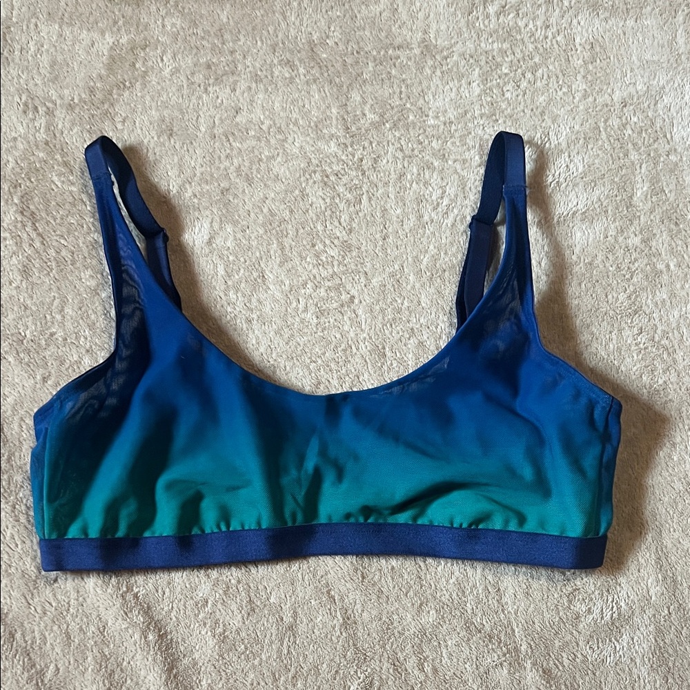 Stylish Blue and Green Sports Bra
